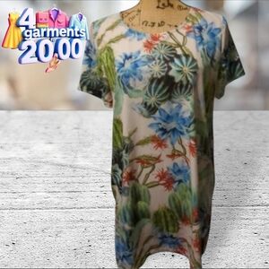 Minkpink floral cactus tee dress size S